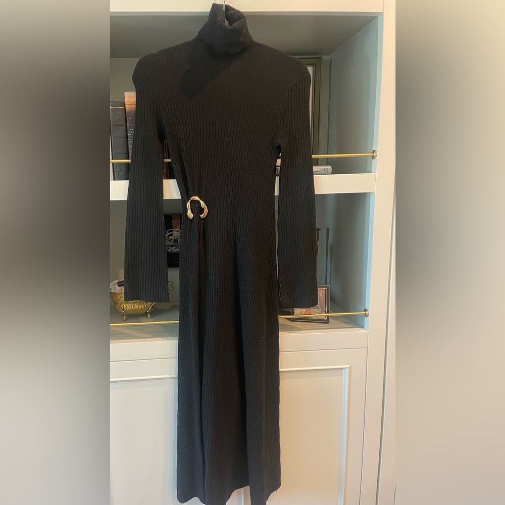 Zara Black Sweater Midi Dress